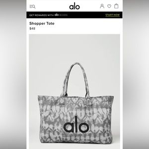 NWT Alo Tote Bag - Grey Tiedye ( 20" x 14" x 7" )